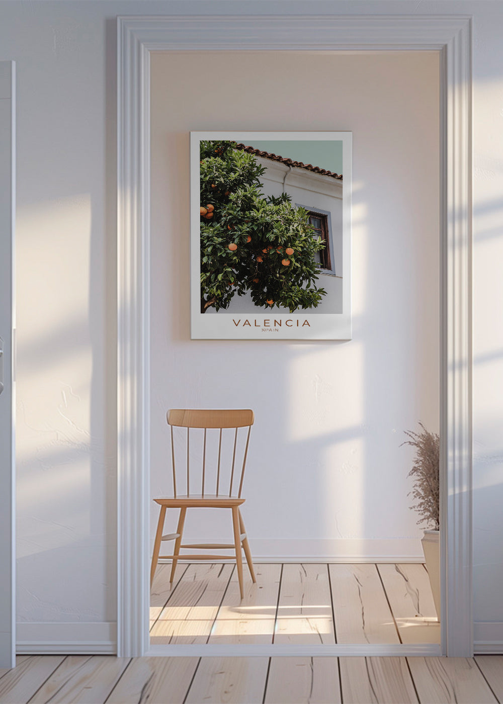 Stadskonst Valencia med apelsinträd