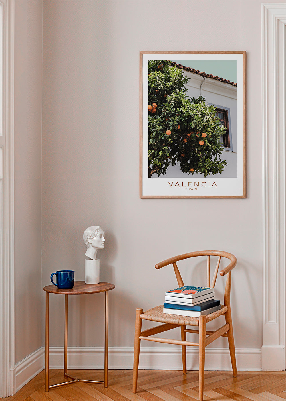 Stadskonst Valencia med apelsinträd