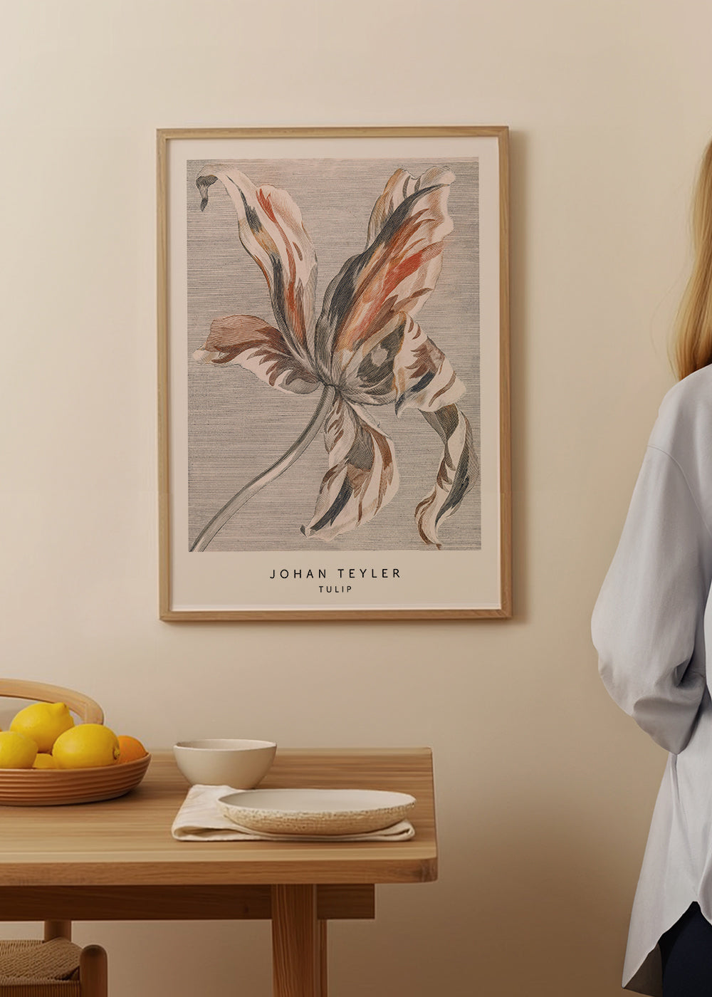 Botanisk poster: tulpan skiss