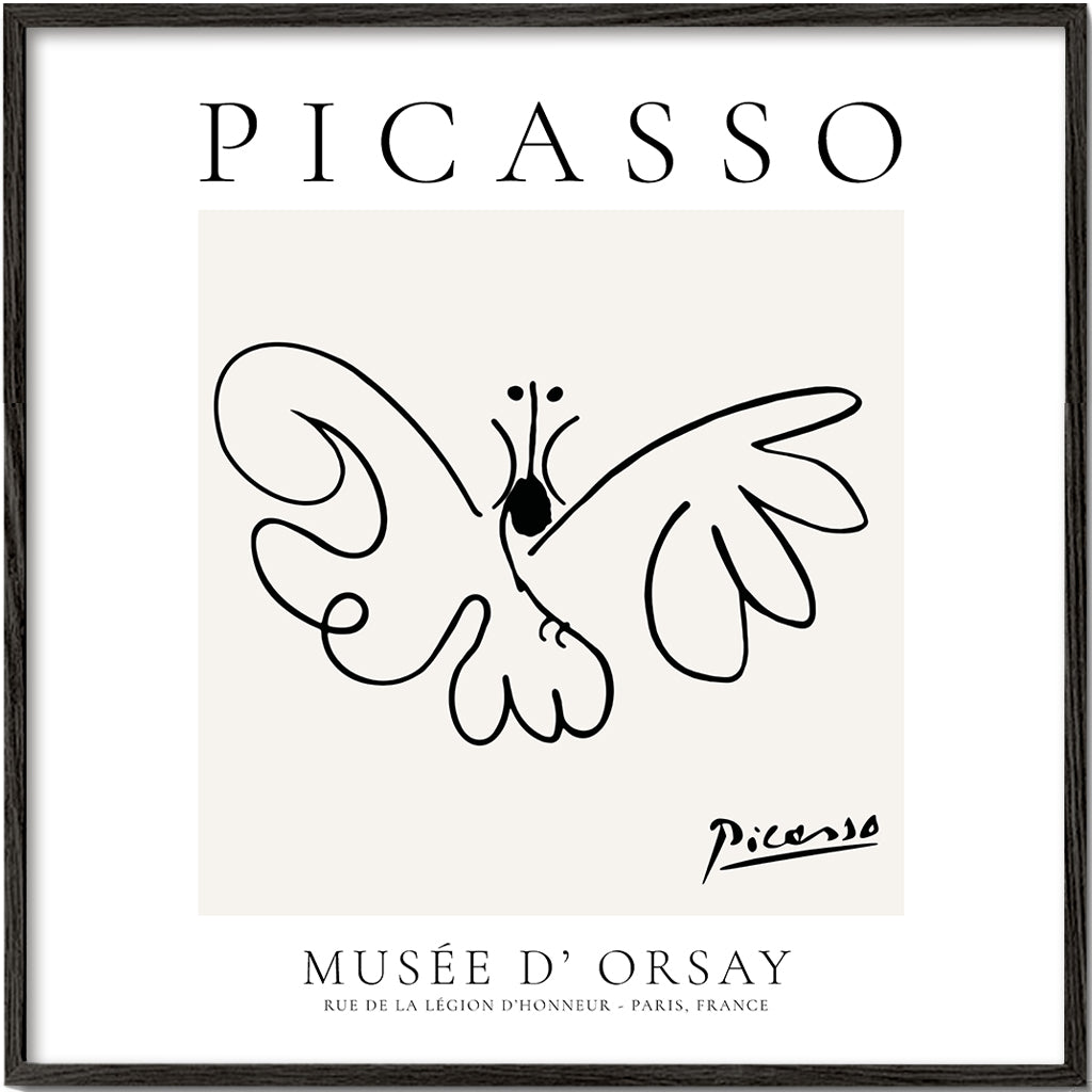 Duva i linjeteckning inspirerad av Picasso