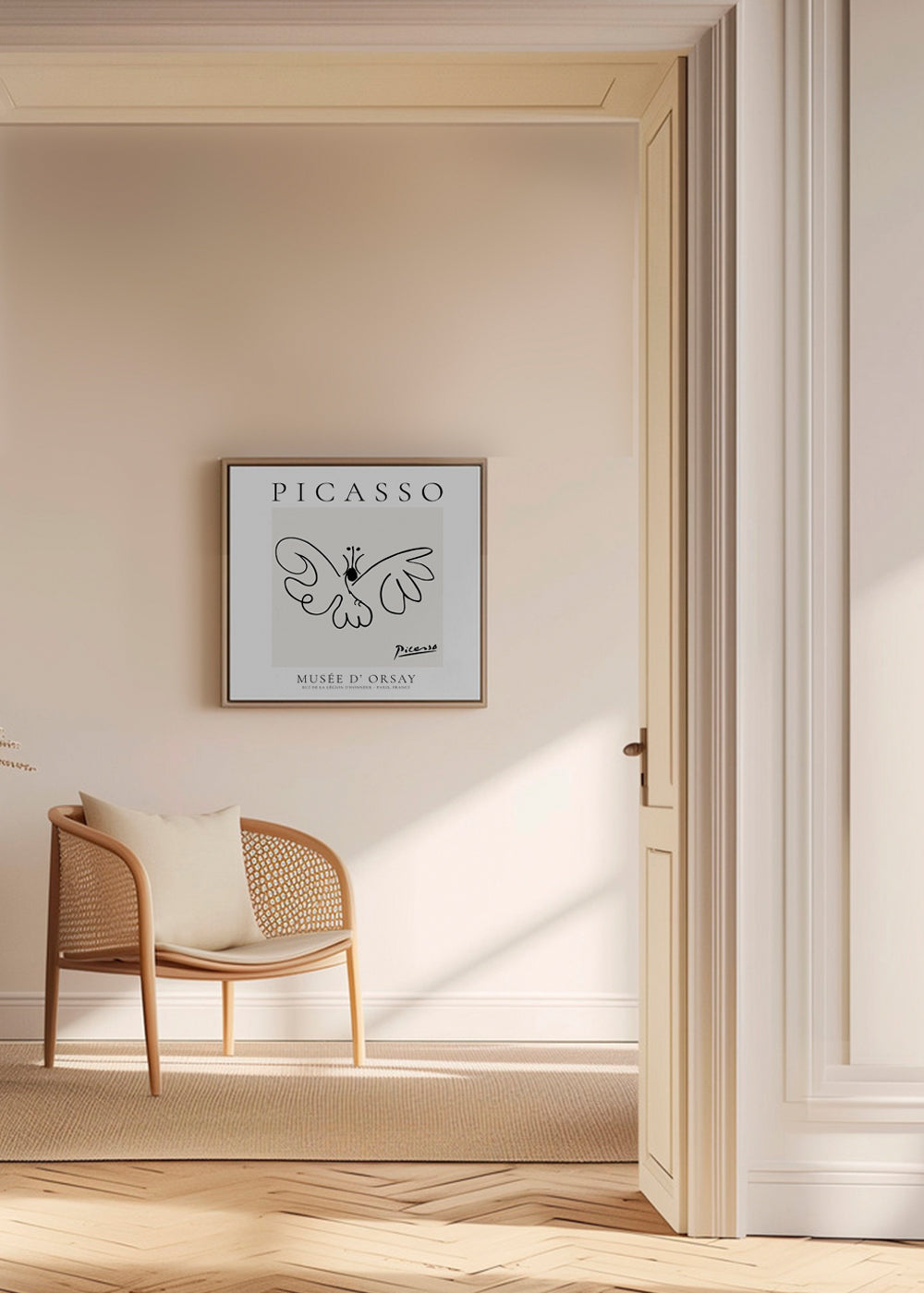 Duva i linjeteckning inspirerad av Picasso