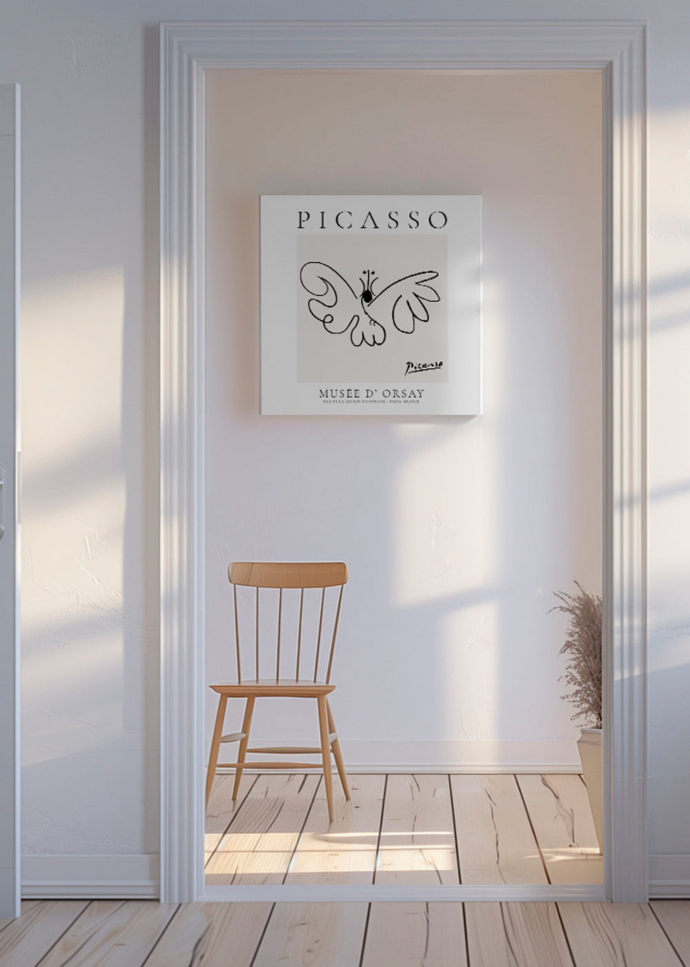 Duva i linjeteckning inspirerad av Picasso