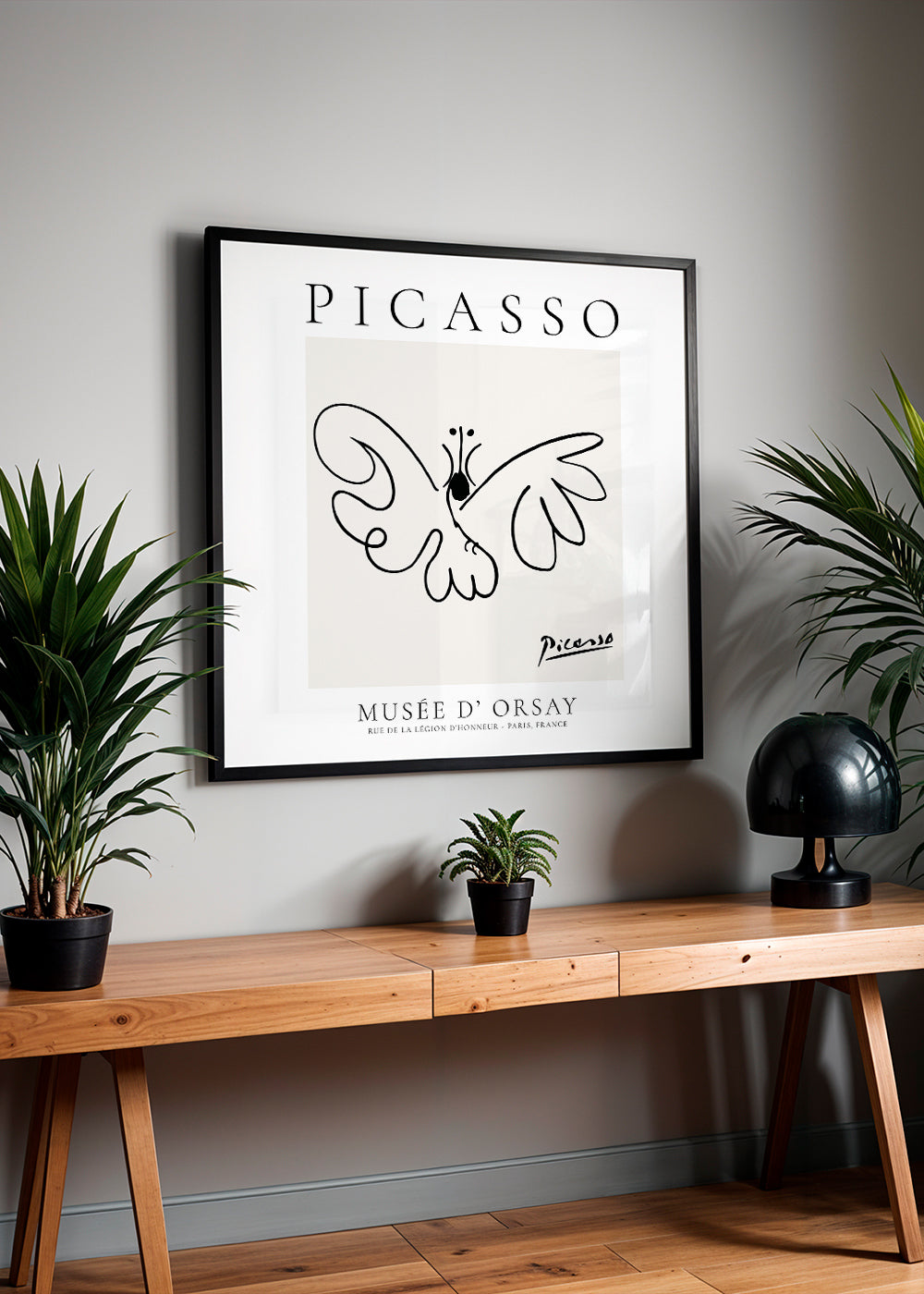Duva i linjeteckning inspirerad av Picasso