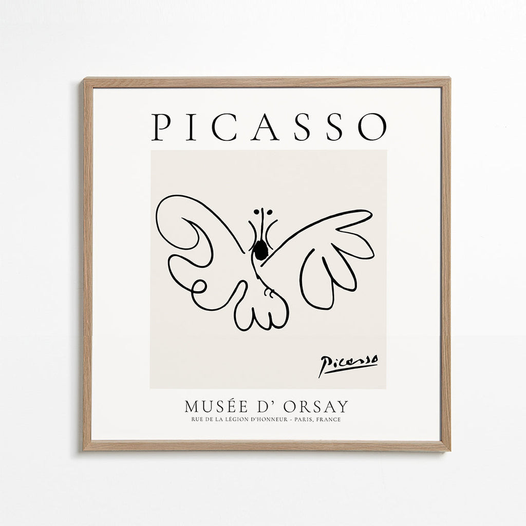 Duva i linjeteckning inspirerad av Picasso