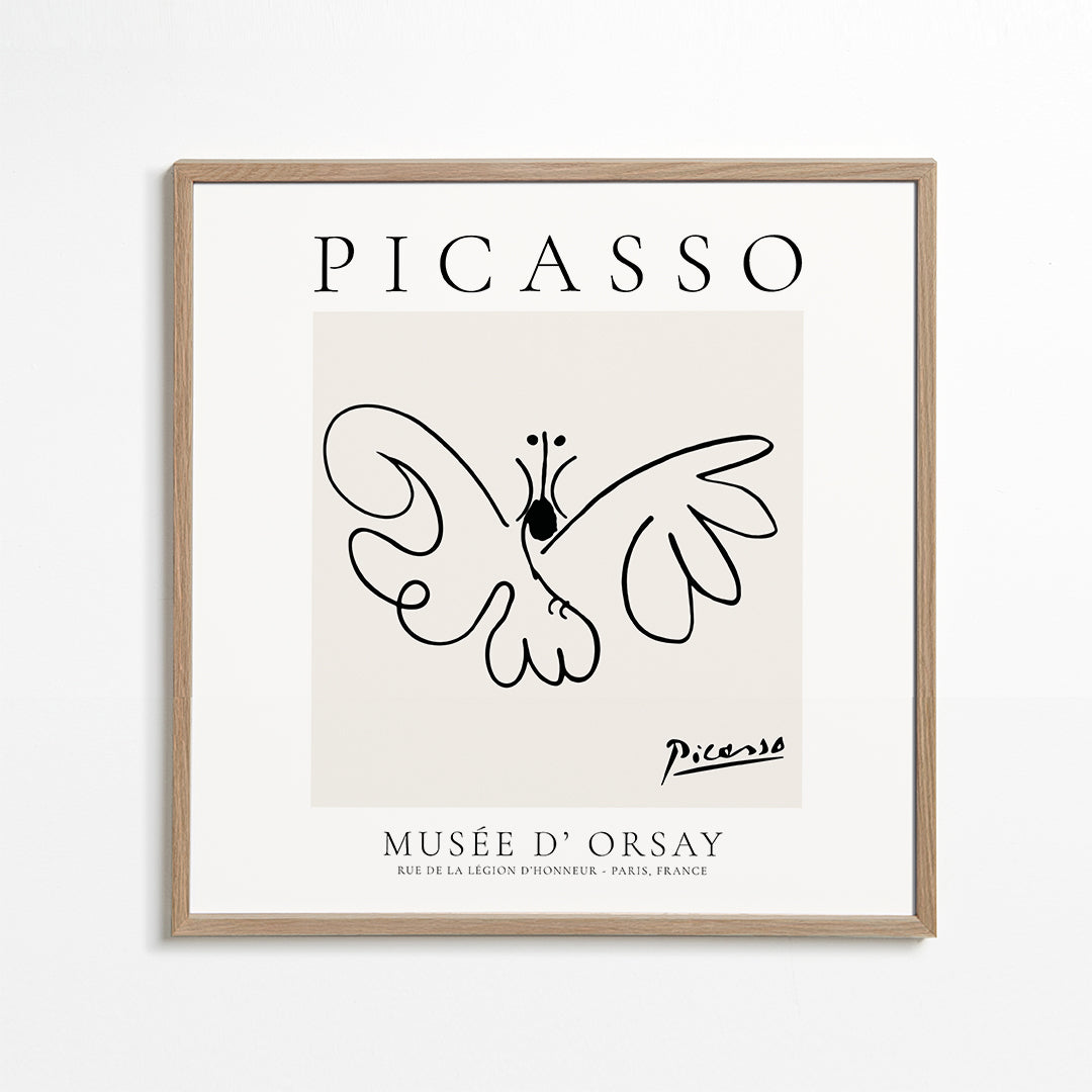Duva i linjeteckning inspirerad av Picasso