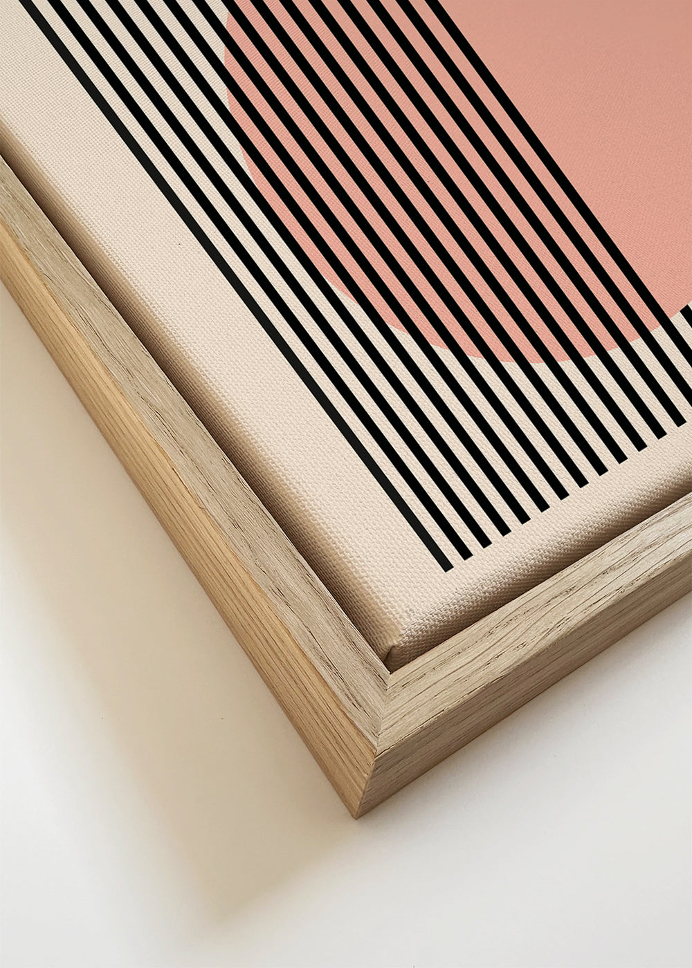 Geometrisk poster Bauhaus rosa cirkel och ränder