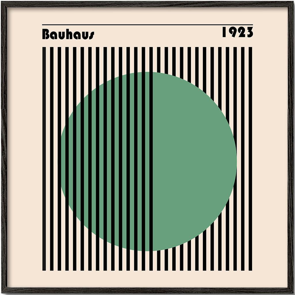 Geometrisk affisch Bauhaus med grön cirkel