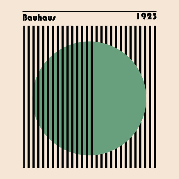 Geometrisk affisch Bauhaus med grön cirkel