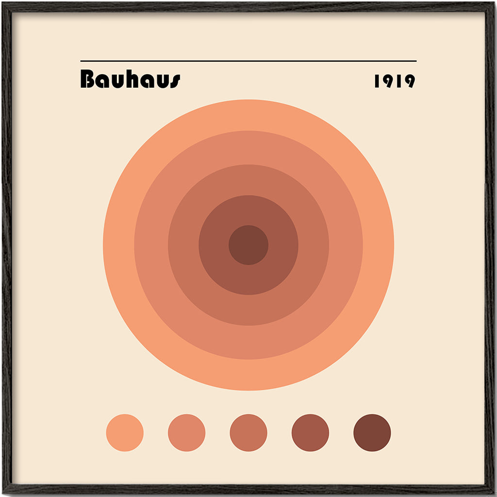 Geometrisk poster Bauhaus koncentriska cirklar
