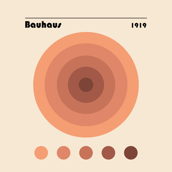 Geometrisk poster Bauhaus koncentriska cirklar
