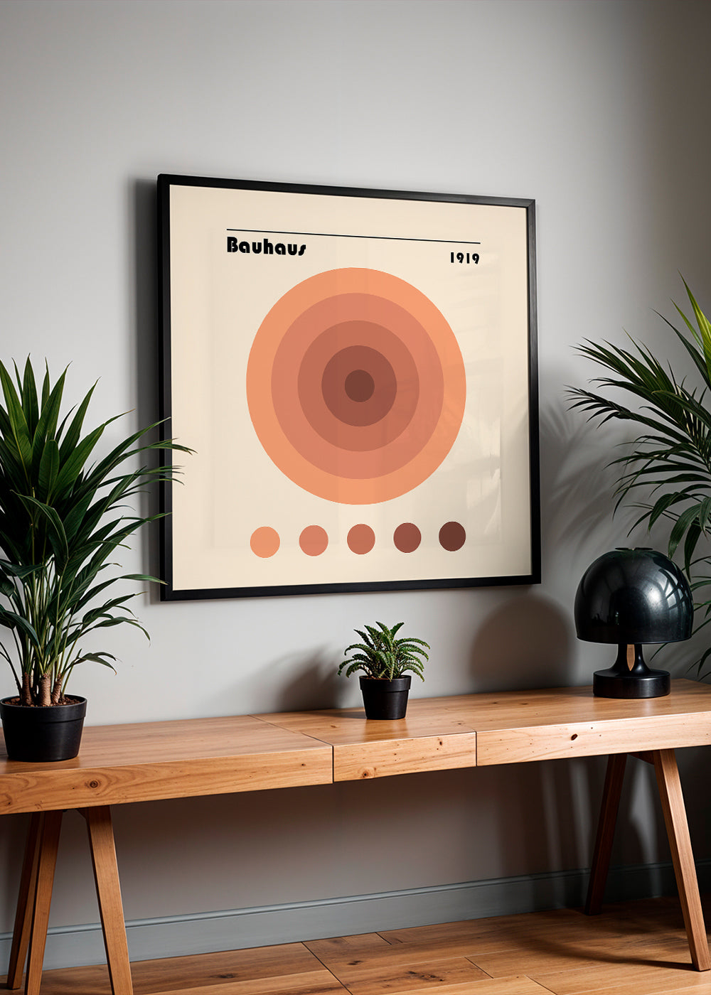 Geometrisk poster Bauhaus koncentriska cirklar