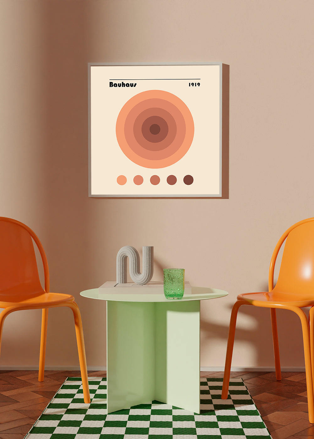 Geometrisk poster Bauhaus koncentriska cirklar