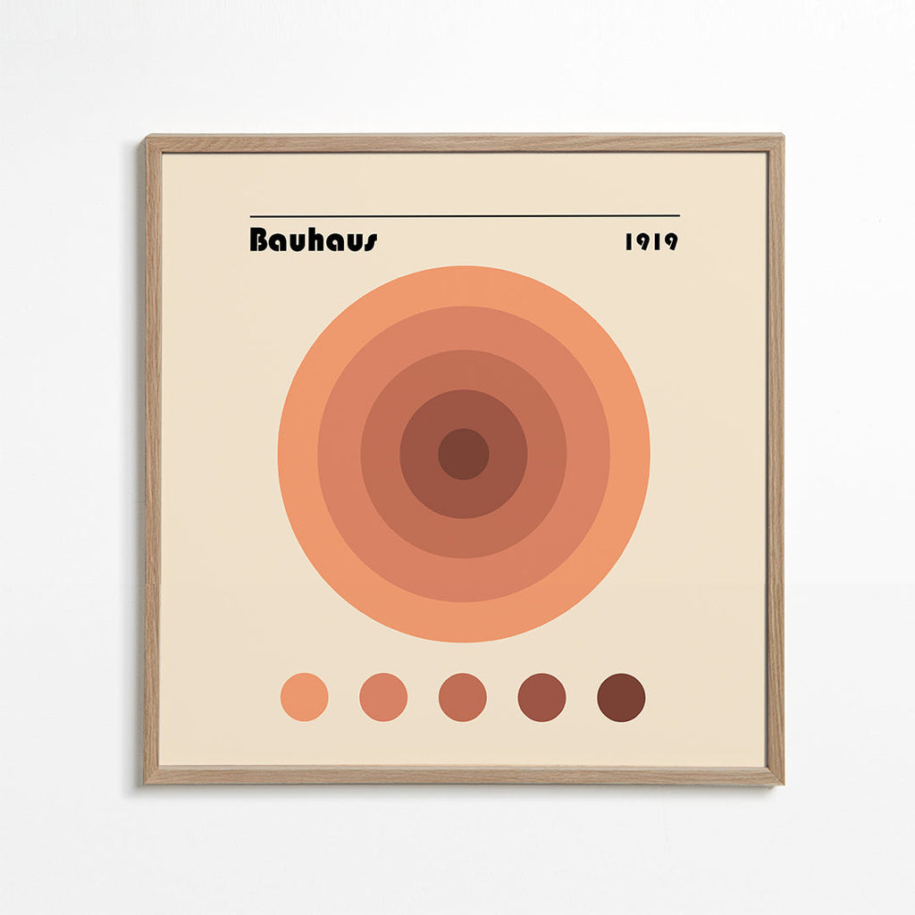 Geometrisk poster Bauhaus koncentriska cirklar