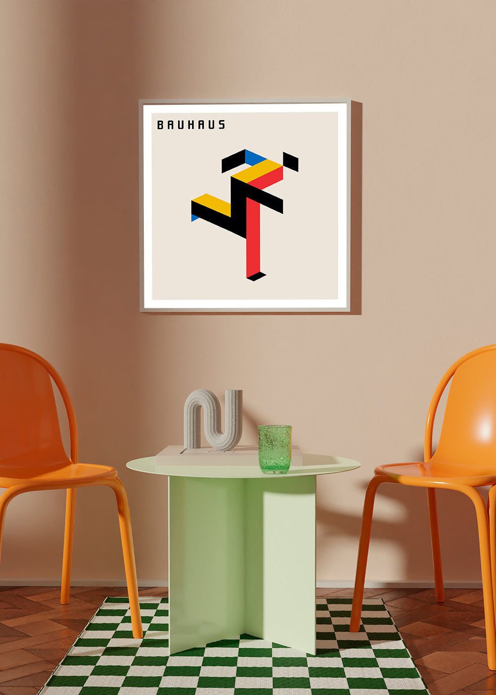 Geometrisk poster Bauhaus med isometriska block