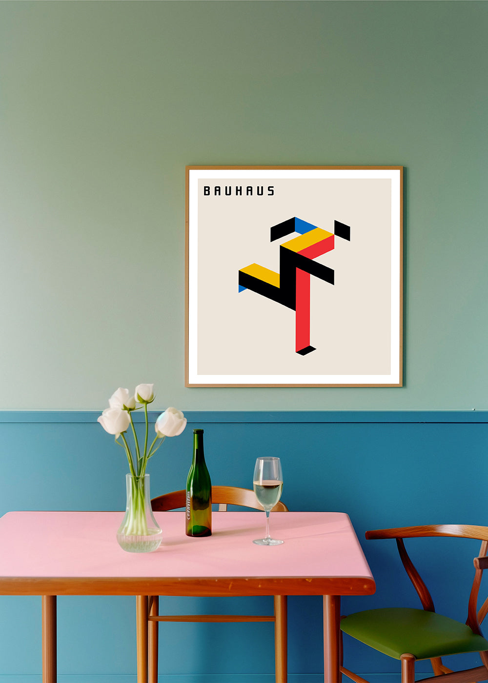 Geometrisk poster Bauhaus med isometriska block