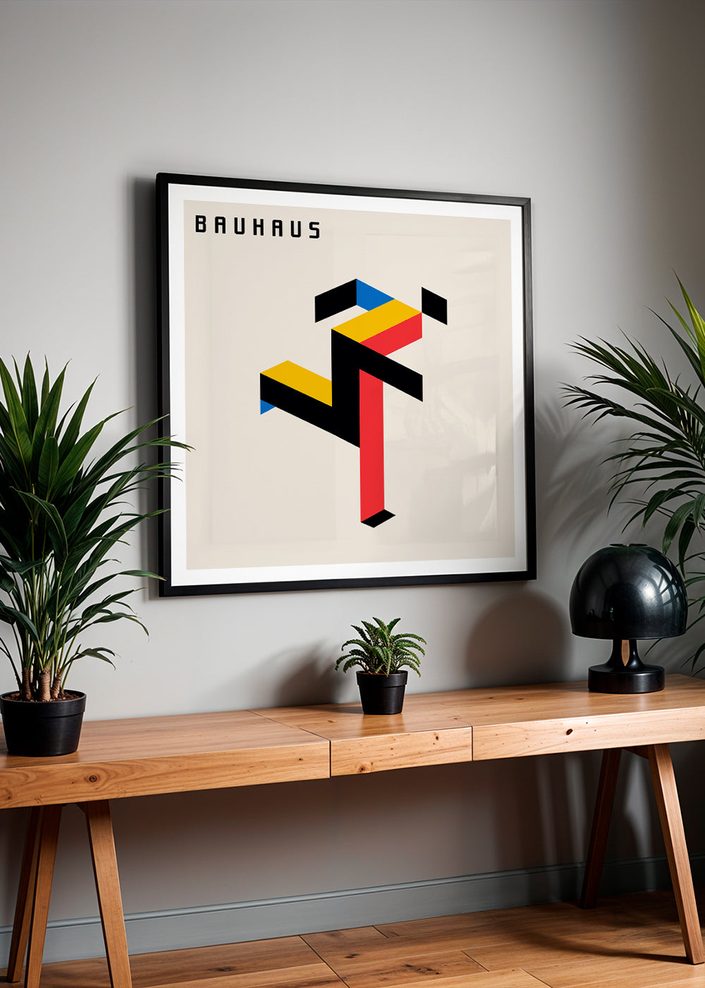 Geometrisk poster Bauhaus med isometriska block