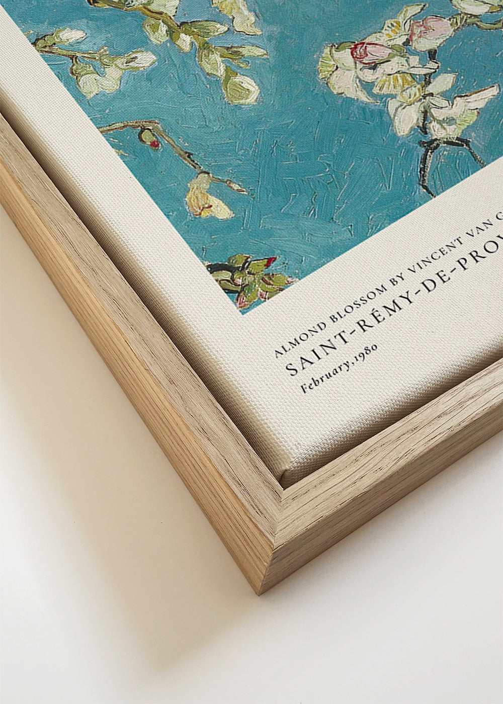 Botanisk poster mandelgrenar på blå bakgrund