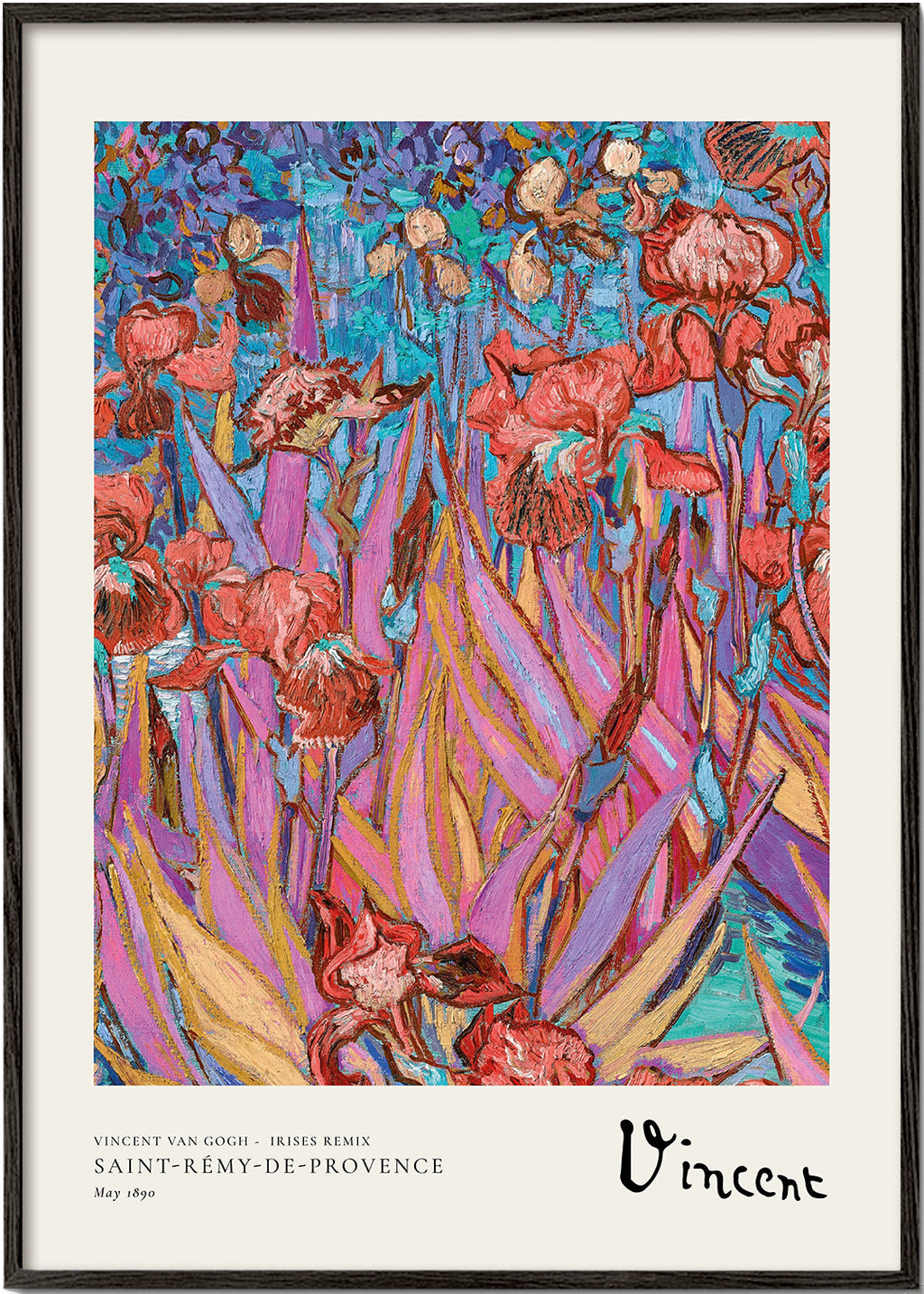 Botanisk poster: Färgstarka iris