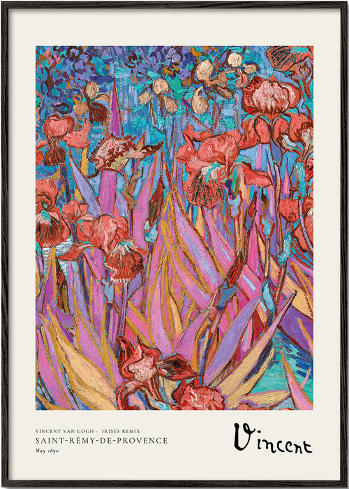 Botanisk poster: Färgstarka iris
