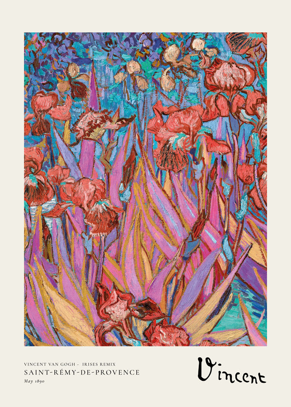 Botanisk poster: Färgstarka iris