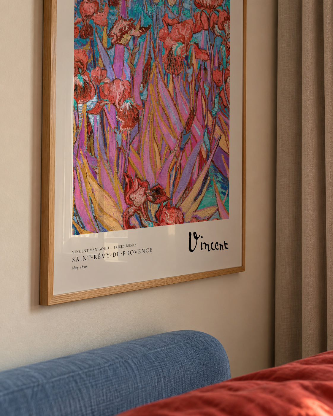 Vincent van Gogh - Irises Remix - Framed poster detail