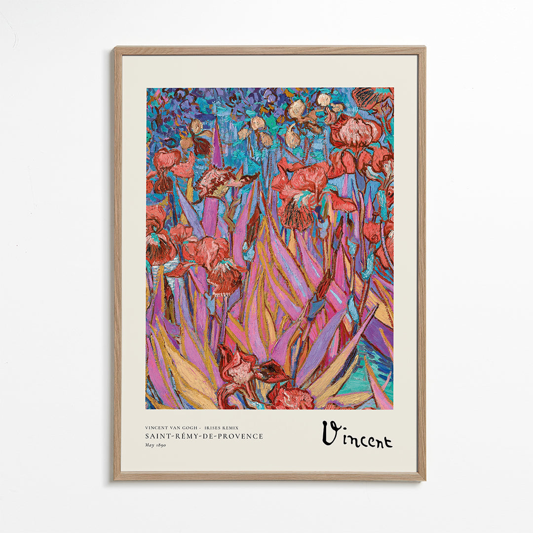 Botanisk poster: Färgstarka iris