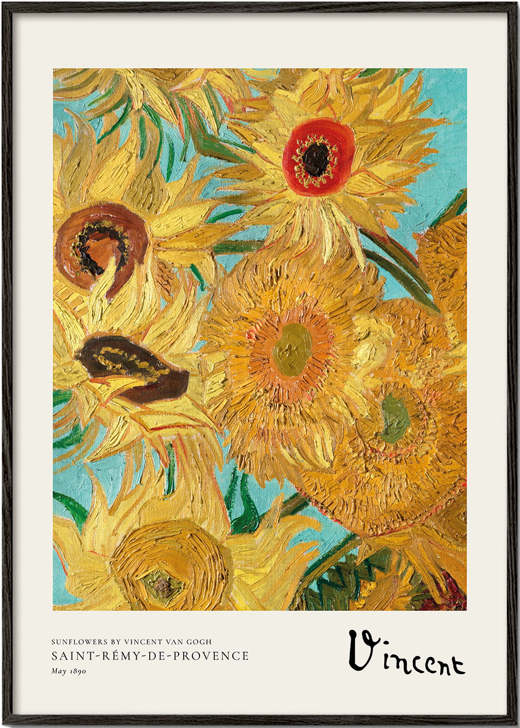 Botanisk poster med solrosor i olja
