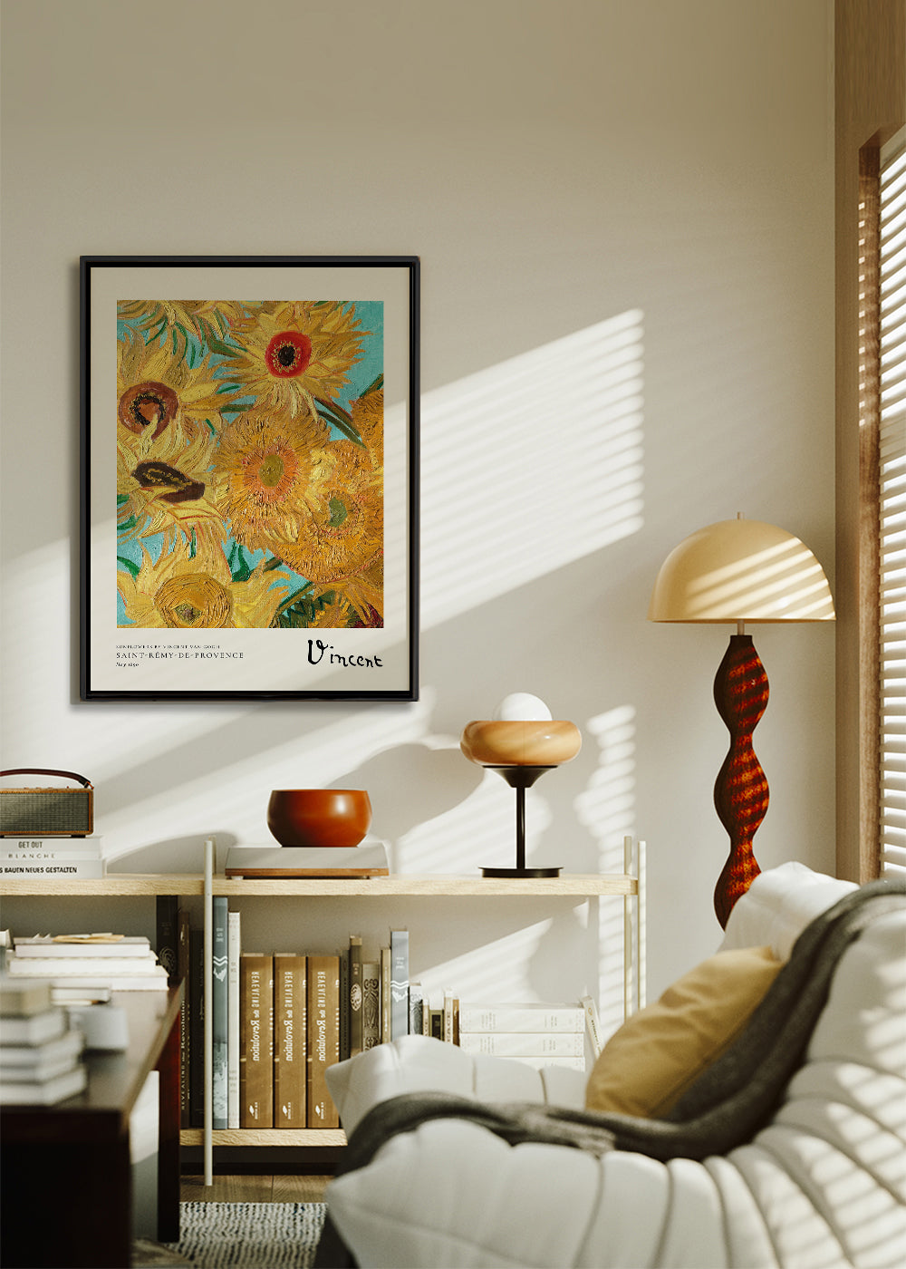 Botanisk poster med solrosor i olja