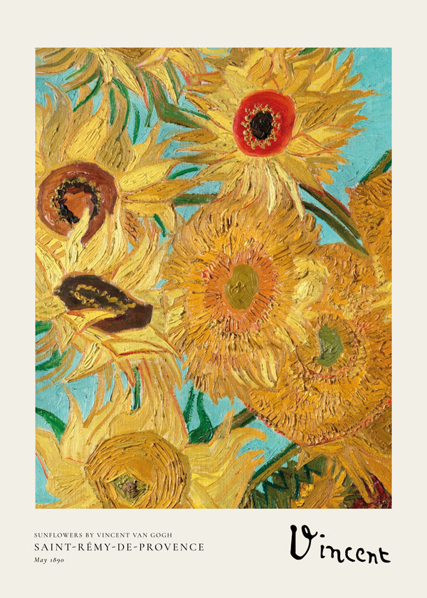 Botanisk poster med solrosor i olja