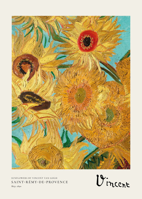 Botanisk poster med solrosor i olja