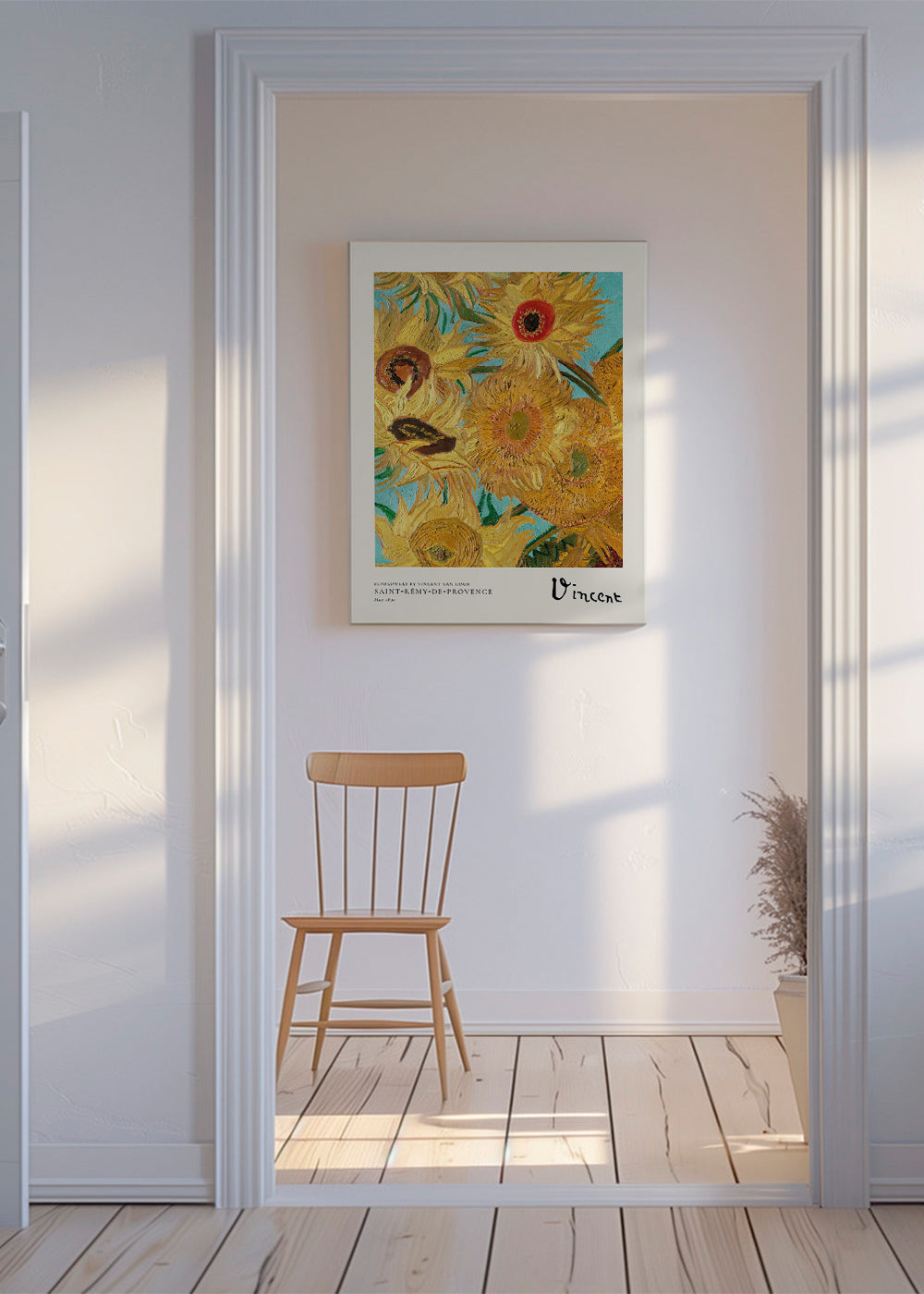 Botanisk poster med solrosor i olja