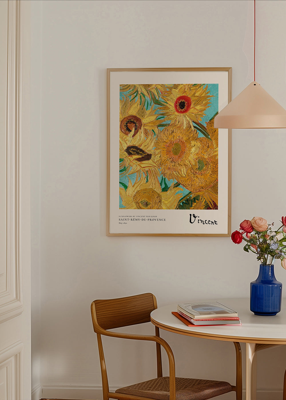 Botanisk poster med solrosor i olja