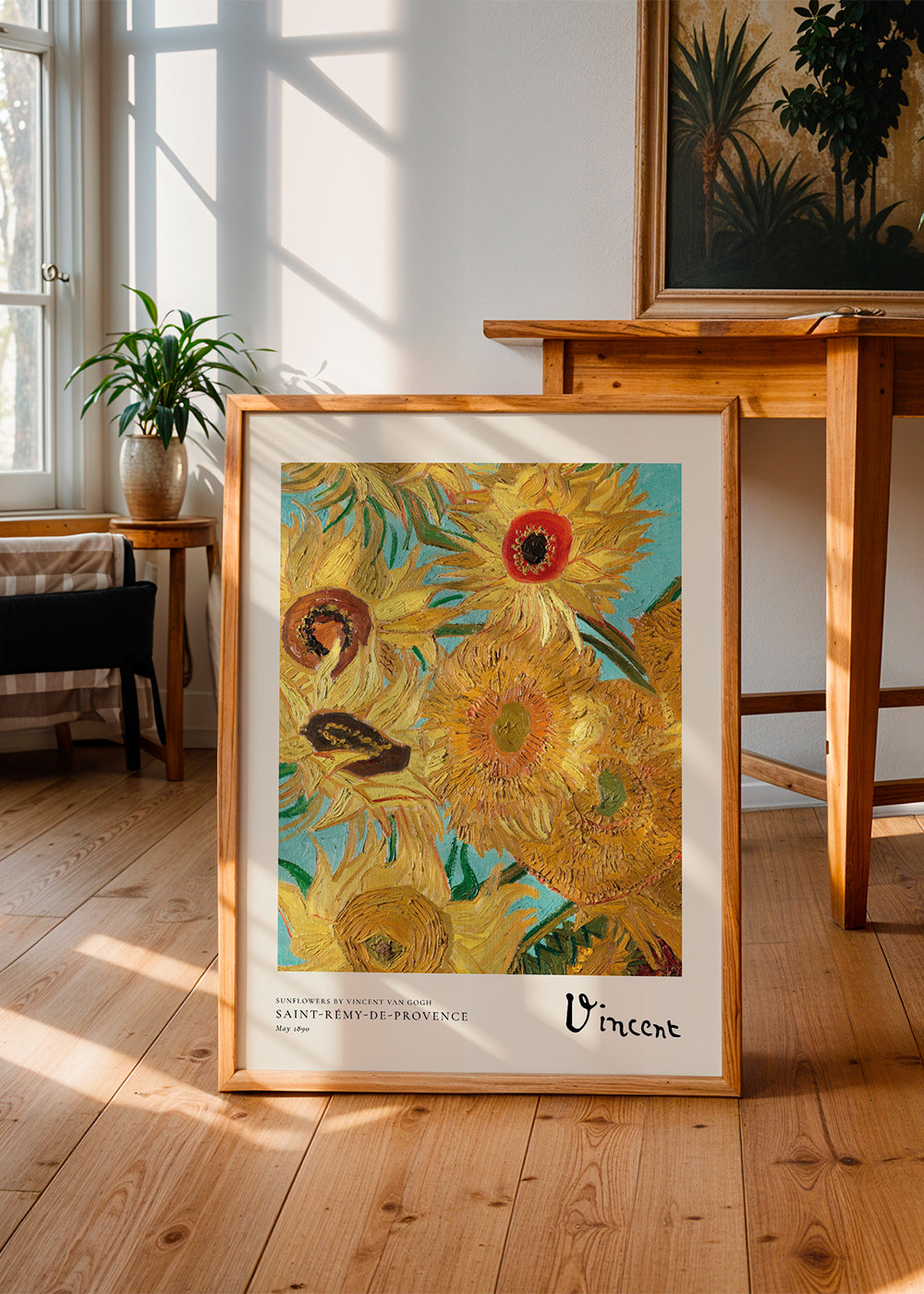 Botanisk poster med solrosor i olja