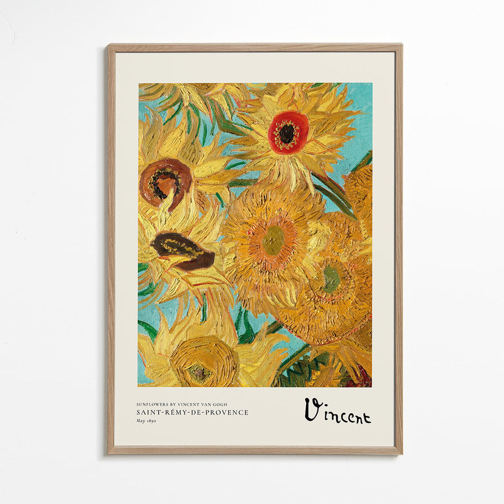 Botanisk poster med solrosor i olja