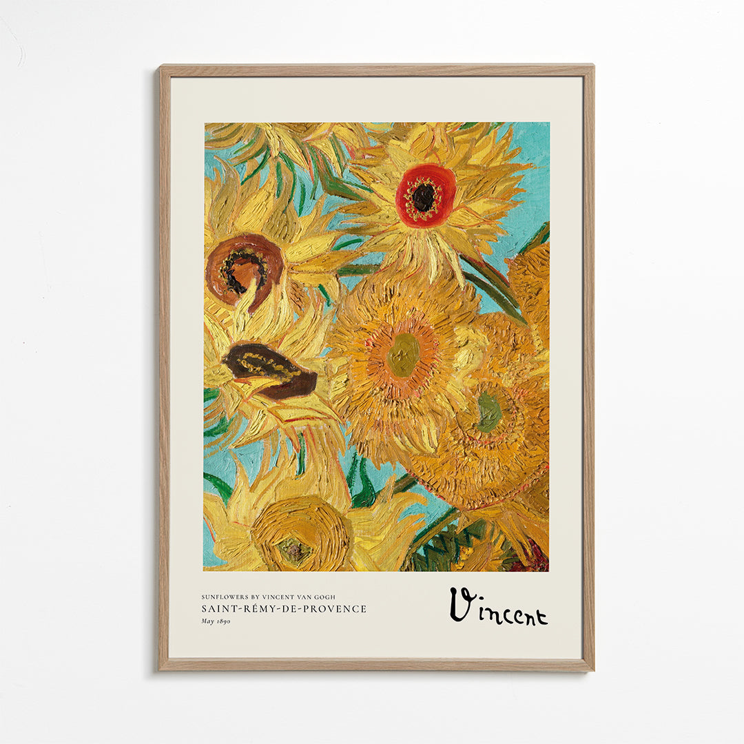 Botanisk poster med solrosor i olja
