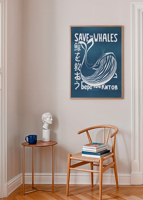 Vintage poster valillustration i blått