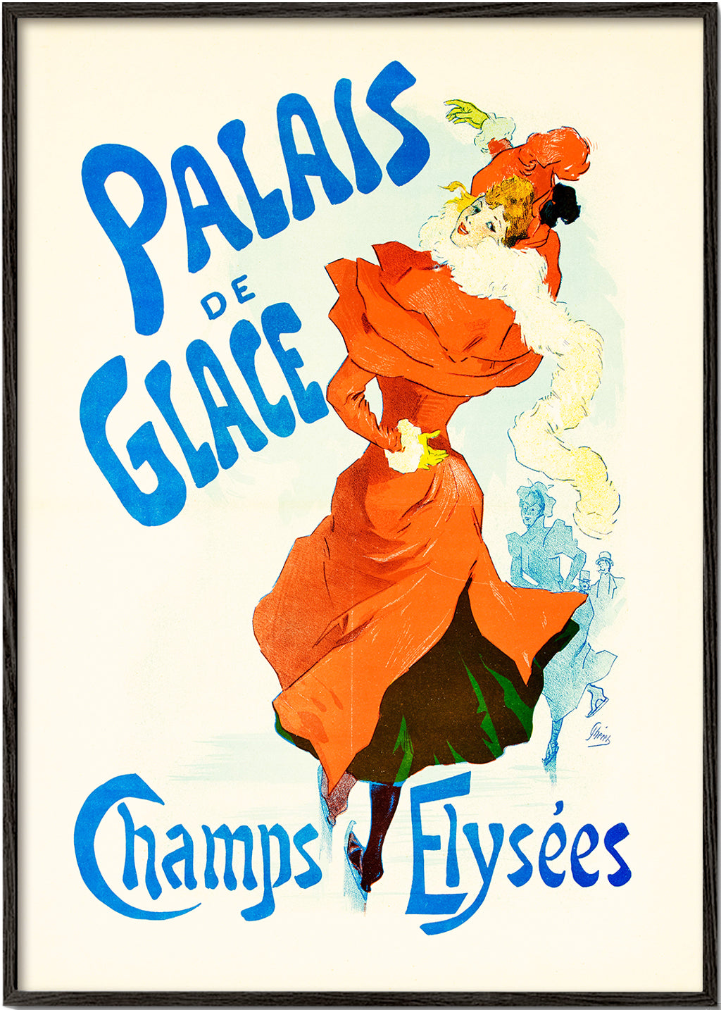 Vintage-print Palais de Glace skridskoåkare i rött