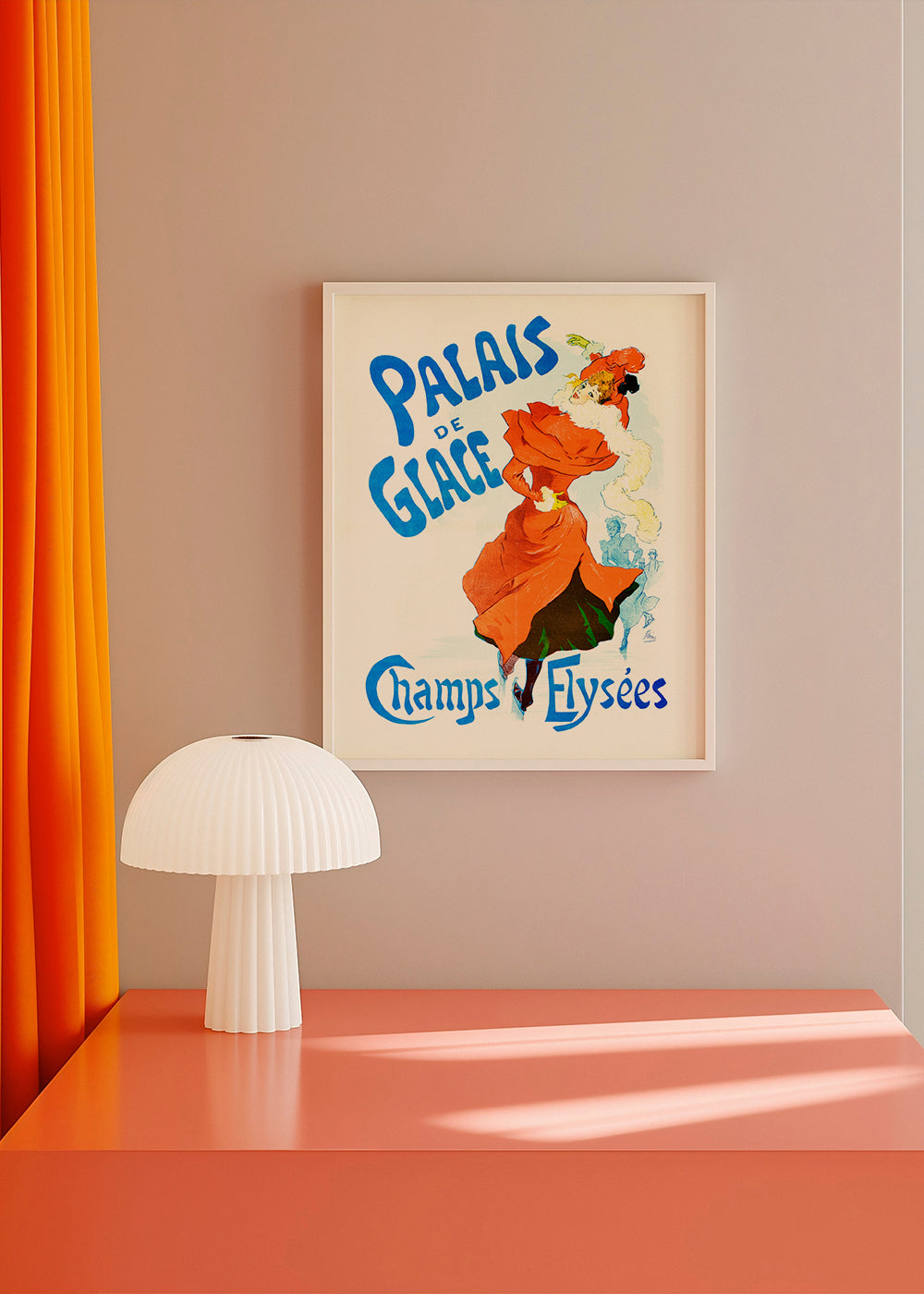 Vintage-print Palais de Glace skridskoåkare i rött