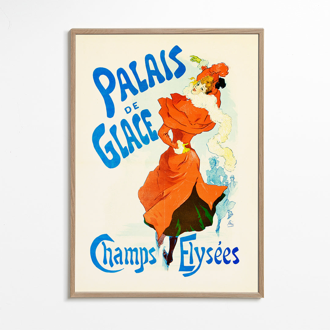 Vintage-print Palais de Glace skridskoåkare i rött