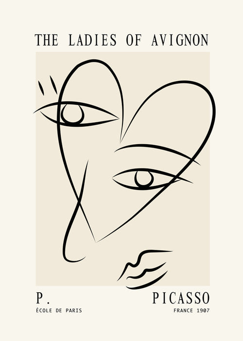 Line art inspirerad av The Ladies of Avignon