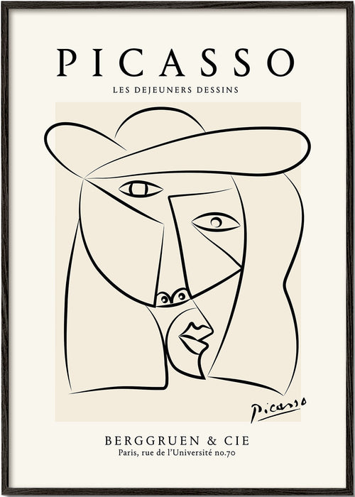 Picasso linjeansikte illustration