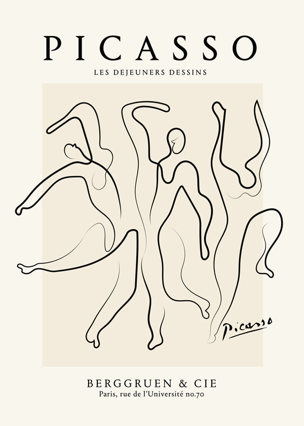 Illustration med kontinuerlig linje i Picassostil