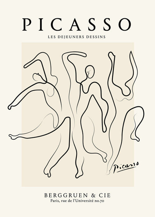 Illustration med kontinuerlig linje i Picassostil