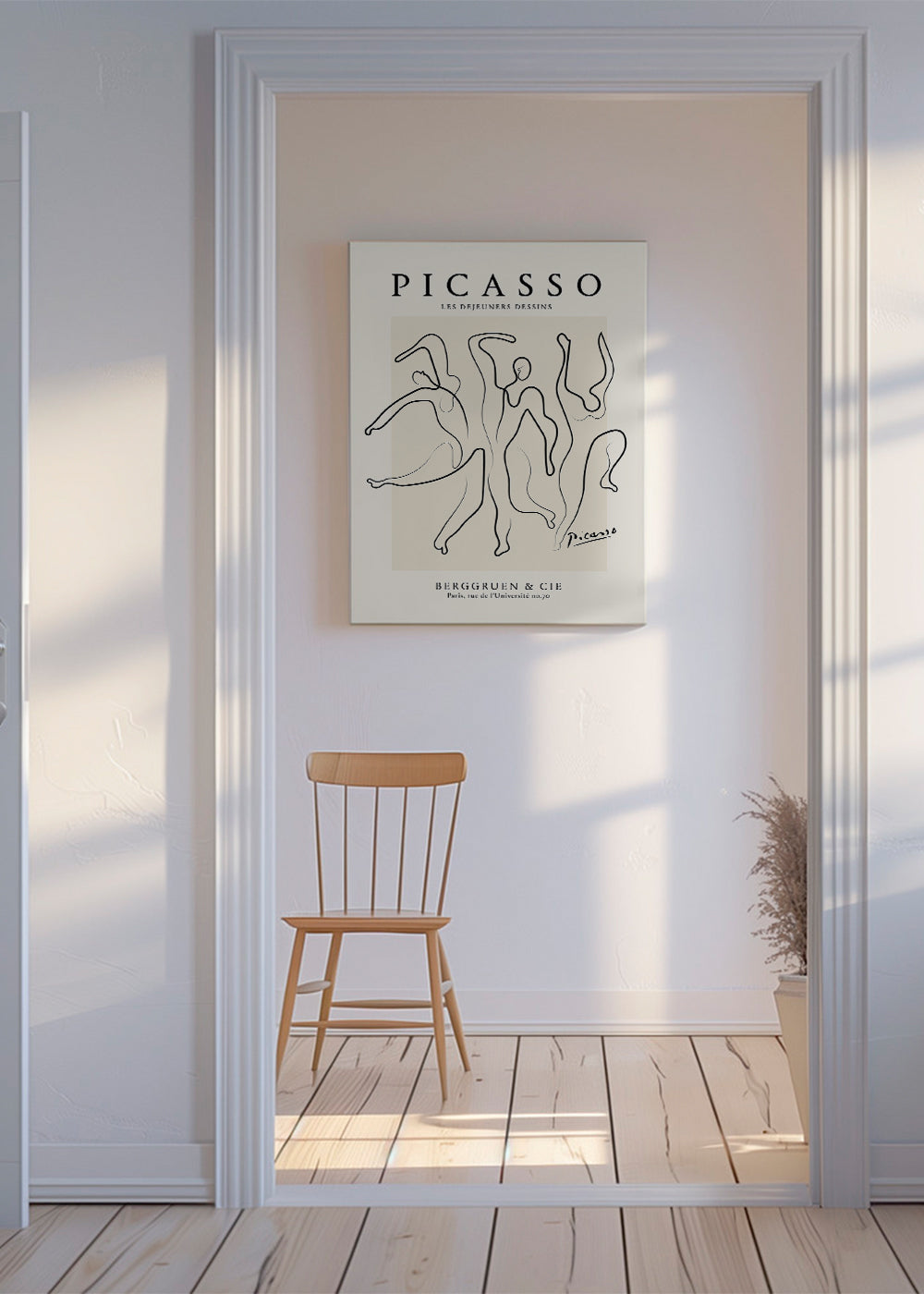 Illustration med kontinuerlig linje i Picassostil