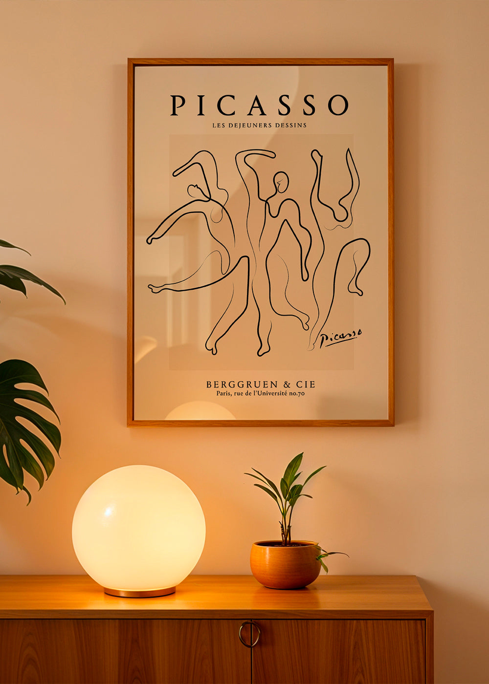 Illustration med kontinuerlig linje i Picassostil