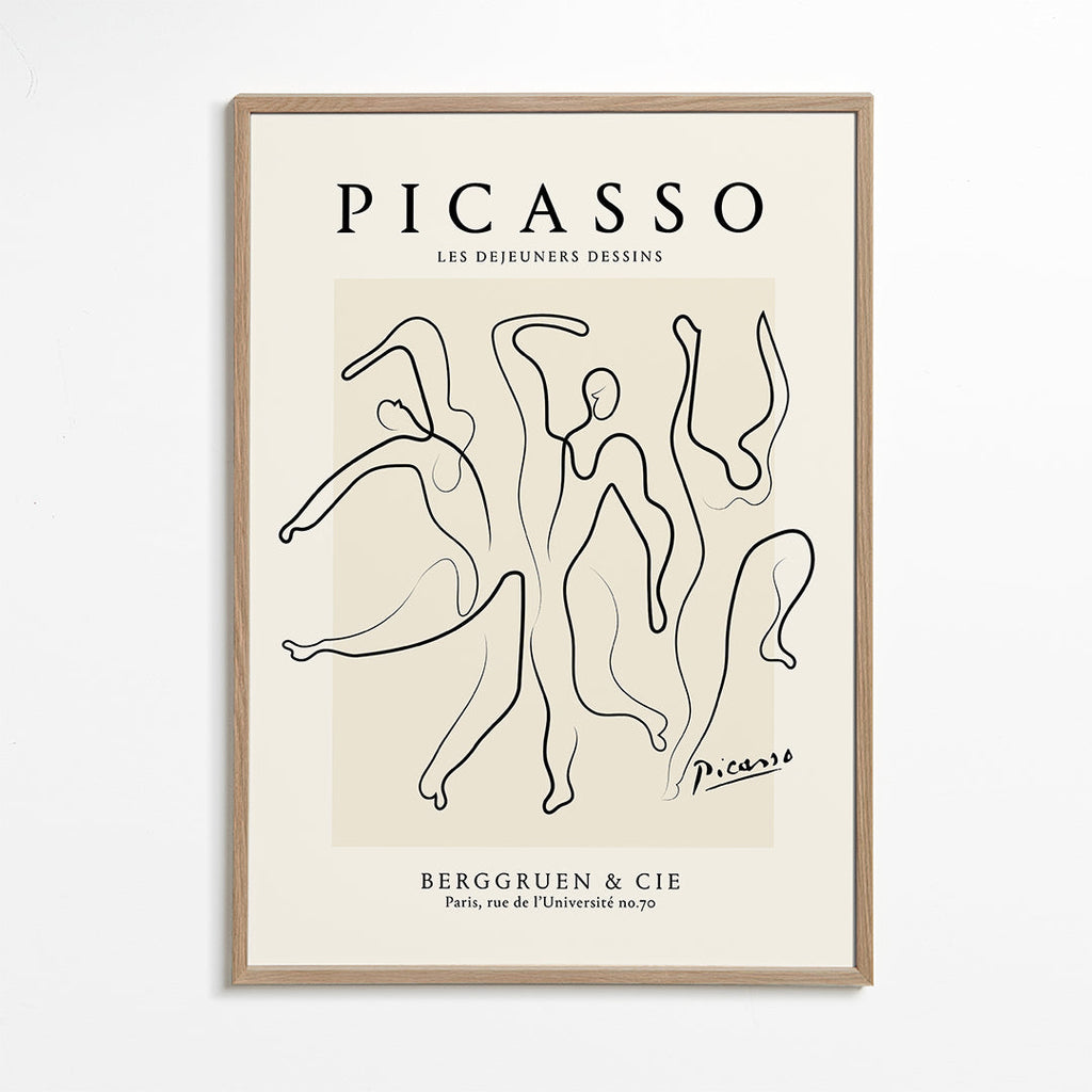 Illustration med kontinuerlig linje i Picassostil