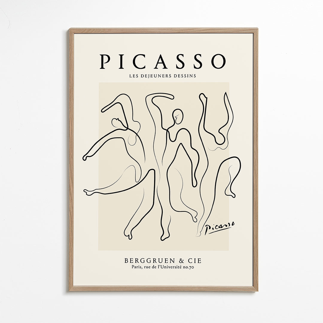 Illustration med kontinuerlig linje i Picassostil