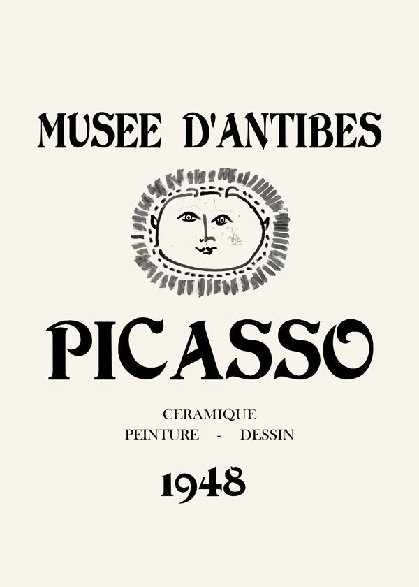 Vintage affisch Musée d'Antibes Picasso 1948