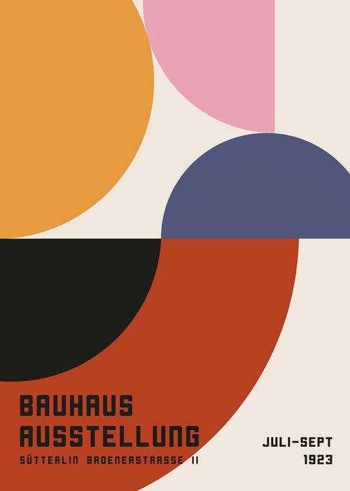 Vintage Bauhaus-affisch med geometriska former