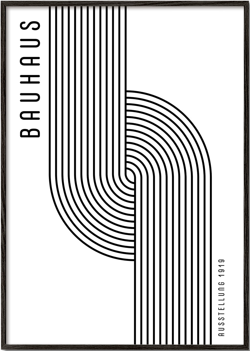 Vintage affisch Bauhaus böjda linjer